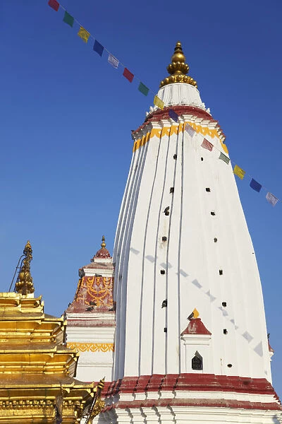 Temple at Swayambhunath Stupa (UNESCO World Heritage Site), Kathmandu, Nepal