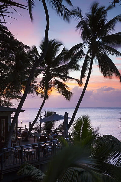 Terrace of the restaurant at Hilton Northolme Resort, Mahe, Seychelles
