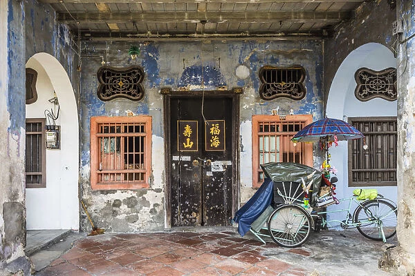 Traditional 19th century shophouse, George Town, Penang Island, Malaysia