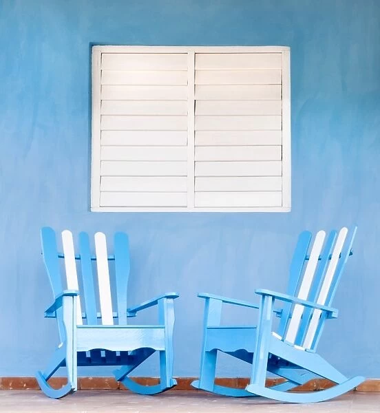 Traditional rocking chairs in Vinales, Cuba, Caribbean