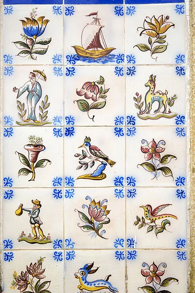 Traditional tiles from Arco de Baulhe Railway Station, Cabeceiras de Basto. Minho, Portugal