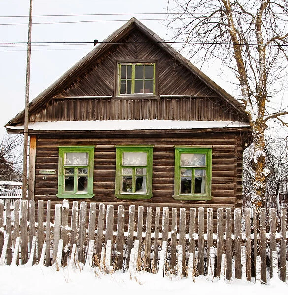 Traditional village house, Pikalevo, Leningrad region, Russia