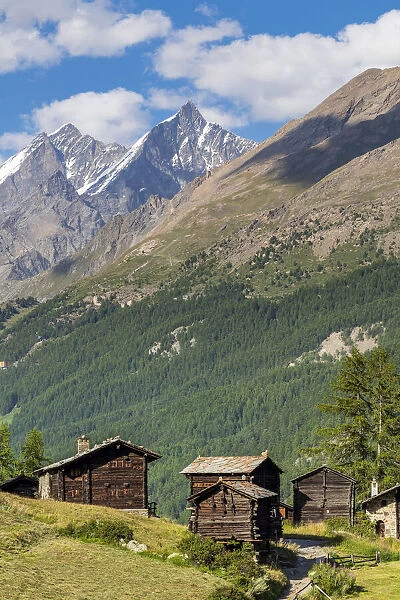 Traditional walser houses in Blatten, Zermatt, Valais, Switzerland