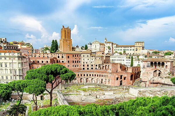Trajan's fora in the Imperial Roman Forums, Rome, Italy