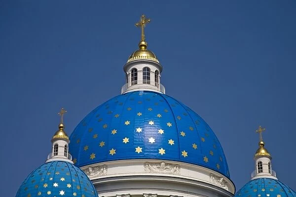 The Trinity Cathedral, consecrated in 1835, boasts stunning blue cupolas emblazoned with golden stars. St