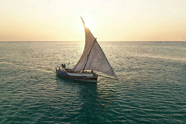 typical fisherman boat called Dhow, Zanzibar, Tanzania