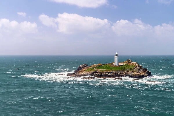 UK, England, Cornwall, Godrevy Head, Godrevy Island, Godrevy Lighthouse