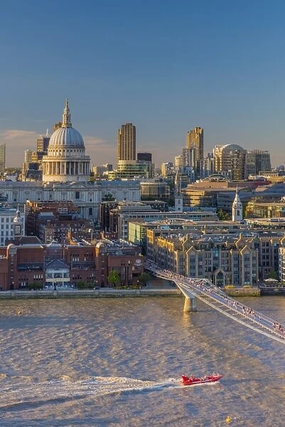 UK, England, London, St. Pauls Cathedral and City of London Skyline