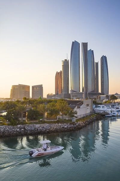 United Arab Emirates, Abu Dhabi, view of Etihad Towers
