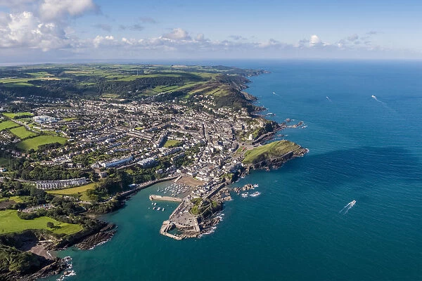 United Kingdom, Devon, North Devon coast, Ilfracombe, aerial view over the town