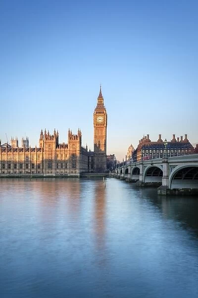 United Kingdom, England, London. Westminster Bridge, Palace of Westminster and the