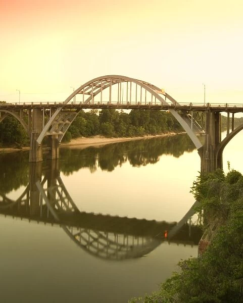 USA, Alabama, Selma, Sunset, Edmund Pettus Bridge, American Civil Rights Movement Landmark