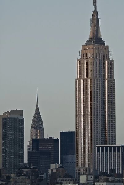 USA, New York City, Empire State Building & Chrysler Building