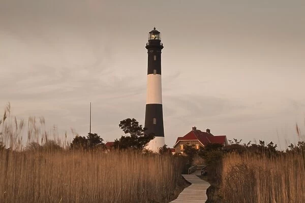 USA, New York, Long Island, Fire Island, Robert Moses State Park, Fire Island Lighthouse