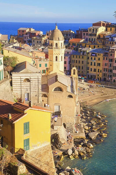 Vernazza village, high angle view, Vernazza, Cinque Terre, Liguria, Italy