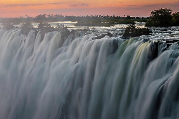 Victoria Falls at dusk, Livingstone, Zambia