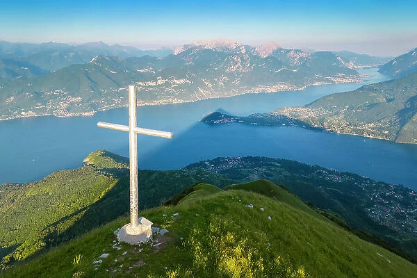 View towards Bellagio and Como Lake from mount Crocione. Tremezzina, Como Lake, Lombardy, Italy