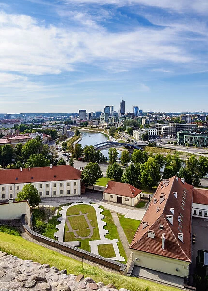 View over Neris River towards Snipiskes, New City Centre, Vilnius, Lithuania