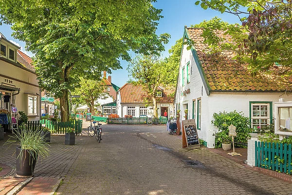 Village center of Spiekeroog, East Frisian Islands, East Frisia, Lower Saxony, Germany