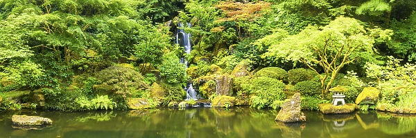 Waterfall in Japanese Garden, Portland, Oregon, USA