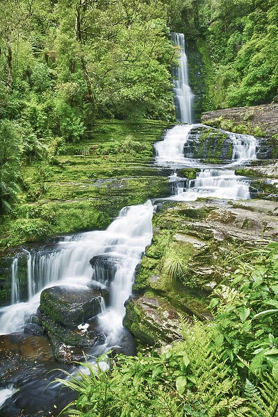 Waterfall McLean Falls - New Zealand, South Island, Otago, Clutha, Catlins, McLean Falls