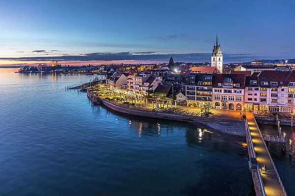 Waterfront and old town of Friedrichshafen, Baden-Wurttemberg, Germany