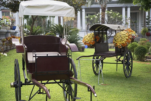 Wooden carriages at Ho Chi Ming City Museum, Ho Chi Minh City, Vietnam