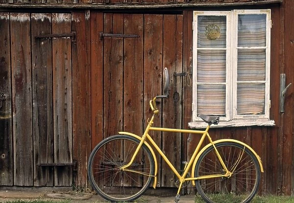 Wooden house & bike