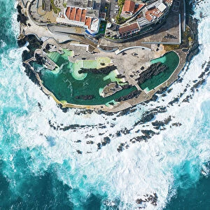 Aerial view of Porto Moniz, Madeira, Portugal