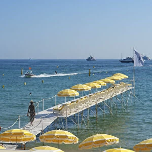 Beach, Croisette in Cannes, Cote da'Azur, Provence-Alpes-Cote d Azur, France
