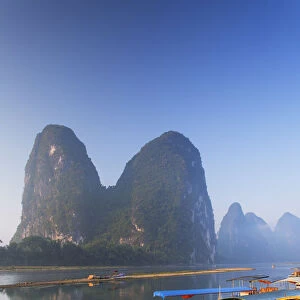 Boats on Li River, Xingping, Yangshuo, Guangxi, China