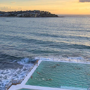 Bondi Icebergs swimming pool at sunrise, Bondi Beach, Sydney, New South Wales, Australia