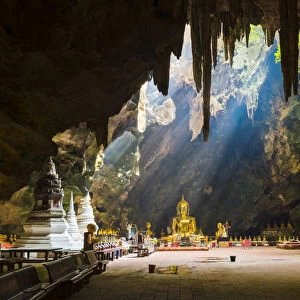 Buddhist temple inside the Tham Khao Luang Cave, Phetchaburi, Thailand