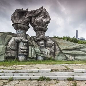 Bulgaria, Central Mountains, Shipka, Shipka Pass, ruins of the Soviet-era Buzludzha Monument