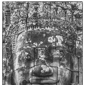 Cambodia, Angkor, Angkor Thom, Bayon Temple, face of Avalokiteshvara