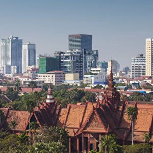 Cambodia, Phnom Penh, National Museum of Cambodia, elevated view