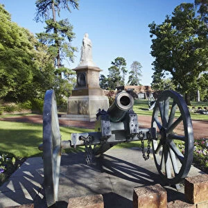 Cannons and statue of Queen Victoria in Kings Park, Perth, Western Australia