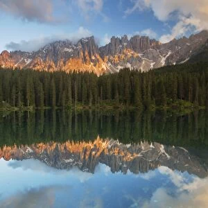 Carezza lake, Dolomites, Bolzano, Trentino Alto Adige, Italy