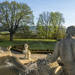 Cascade fountain at Zamecky park (The Castle Garden), Cesky Krumlov, South Bohemian Region, Czech Republic