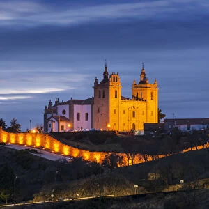 The Cathedral of the walled city of Miranda do Douro at dusk. Tras-os-Montes, Portugal