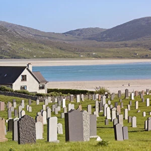 cemetery in front of Luskentyre beach, Isle of Harris, western scotland, United Kingdom