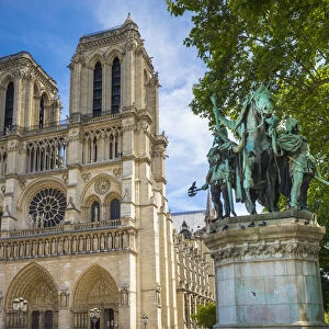Charlemagne Statue, Notre Dame Cathedral, Paris, France