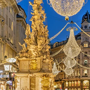 Christmas lights, Graben pedestrian street, Vienna, Austria