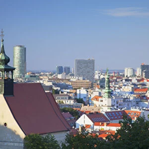 Church and city skyline, Bratislava, Slovakia