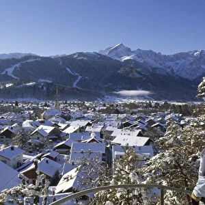 Cityscape of Garmisch-Partenkirchen, Werdenfelser Land, Bavaria, Germany (MR)