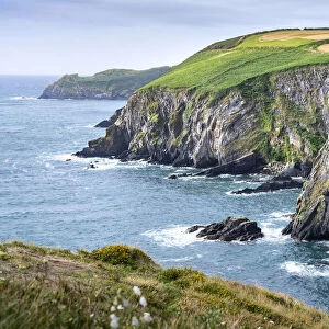 Cliffs and seascape in southern Ireland, County Cork