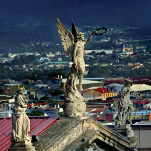 Costa Rica, San Jose, National Theater, Statues, Front Entrance, Landmark