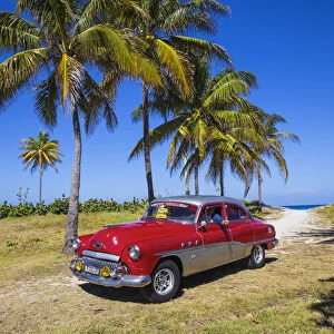 Cuba, Varadero, 50s Buick car on Varadero beach