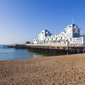 England, Hampshire, Portsmouth, Southsea Beach and Pier