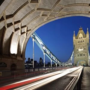 The famous Tower Bridge over the River Thames in London